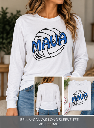 MAVA Volleyball Bella Canvas Long Sleeve Tee – Adult Small